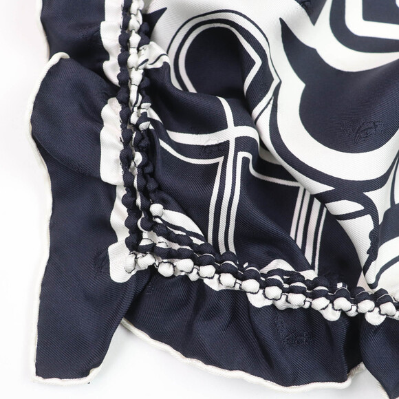 HERMES Authentic Blue Silk Scarf - Picture 4 of 5